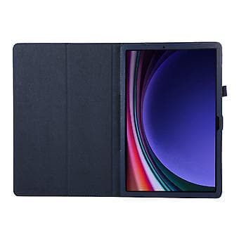 Litchi Tekstur Tablet Etui til Samsung Galaxy Tab S9+ (Mørkeblå)