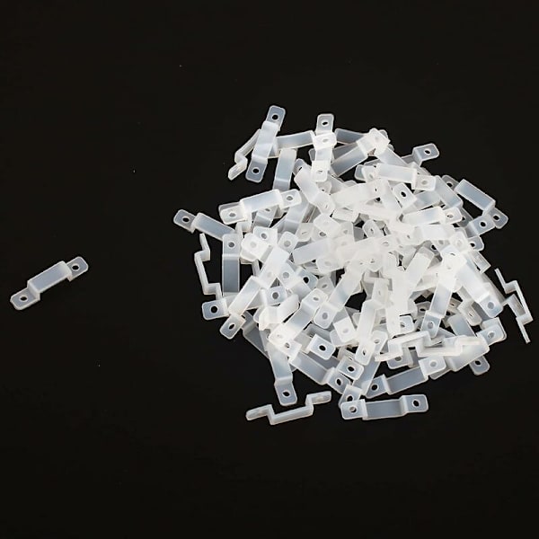100 stk. festeklips for LED-stripe, festeanordning for lysstripe