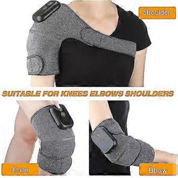 Massage Värme Knäskydd, Elektrisk Värme Knäskydd Vibration Knämassager Termisk Värmeterapi Varm Kompress 1st