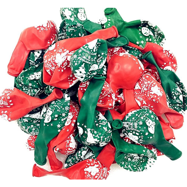 100 st röda och gröna julballonger 12 tum latex helium Xmas Bal