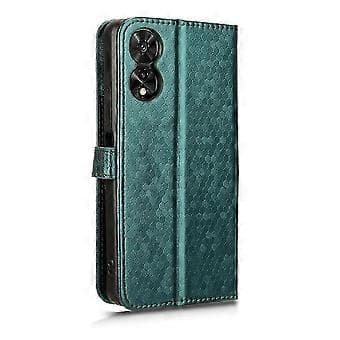 Honeycomb Dot Tekstur Læder Telefon Cover (Til TCL 50 5G Grøn)