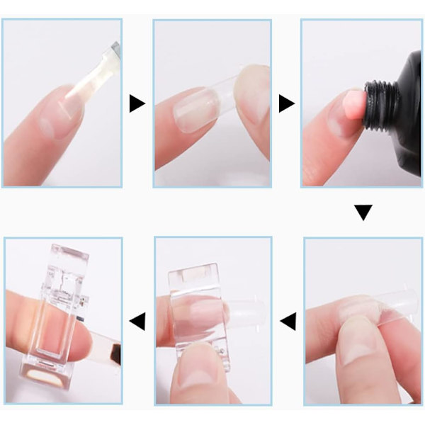 5 Klara Nagelklippare, Kristall Nagelklämma, Nagel Extensionsklämma, Na