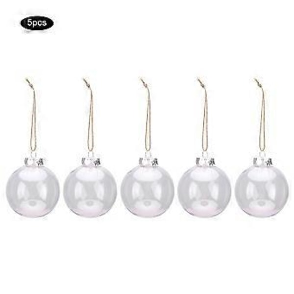 5 st Julgranshänge Transparent Plast Julkula Festdekorationer Ornament 6cm
