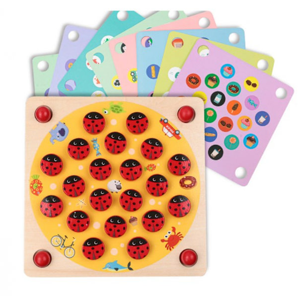 Leksak Nyckelpiga Trädgård Memory Game – Pedagogiskt Träspel för Barn