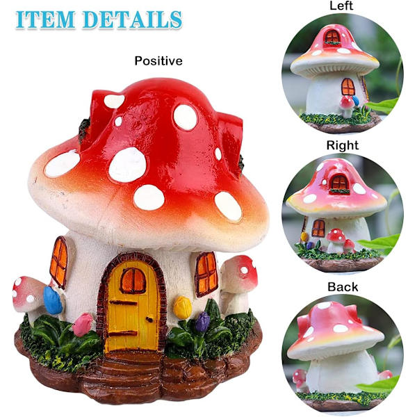 Maison de champignon en résine, maison de fée, mini champignon
