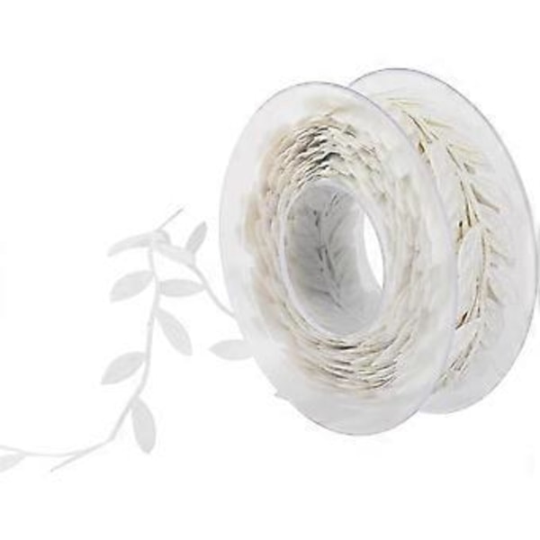 15m pitsireunainen askartelulehti rottinkiköynnös nauha DIY lehtikoristenauha (maitomainen)