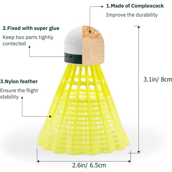 24 kpl Sulkapallo Sulkapalloa, Nylon Sulkapalloa