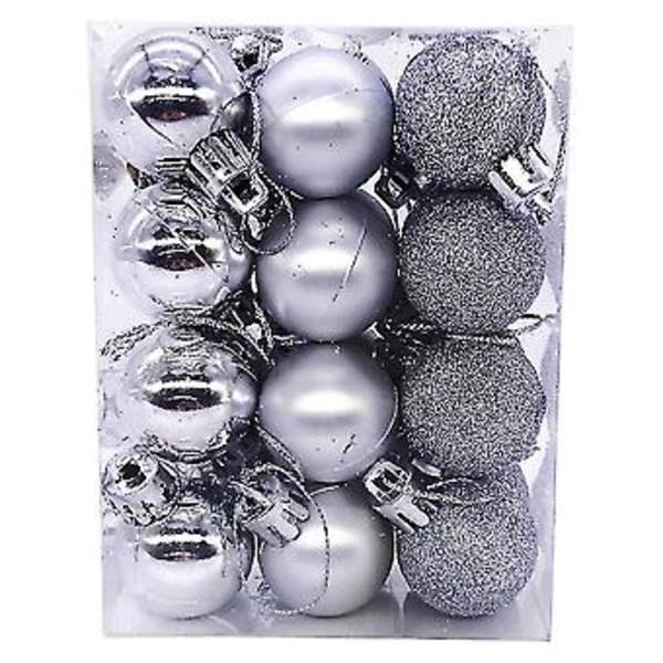 Julgranspynt - Hängande bolldekorationer till julgranen (silver)