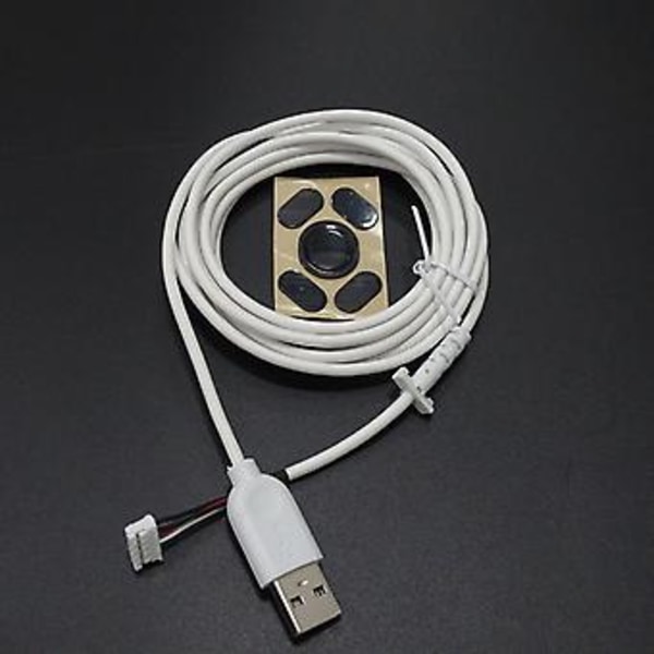 USB-kabel og fødder museledning til Logitech G102 gamingmus udskiftningsledning (sort)