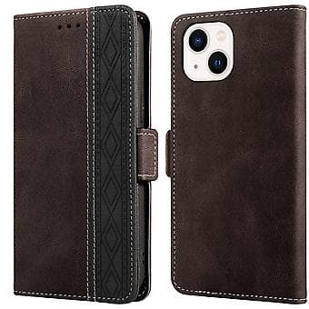RFID Lærtelefonveske for iPhone 15 Plus (Brun)