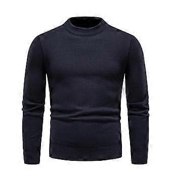 Höst Vinter Herrtröjor O-ringad Tröja Mode Slim Fit d Co/YY(L Marinblå)
