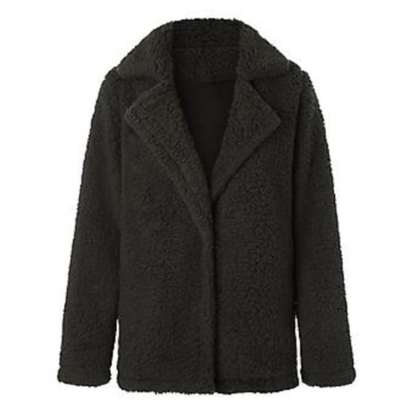 Dam Teddybjörn Fleece Fluffig Jacka Cardigan Kavaj Ytterplagg (XL Mörkgrön)