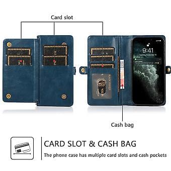 Aftageligt Læderetui Til iPhone 14 Plus (Blå)