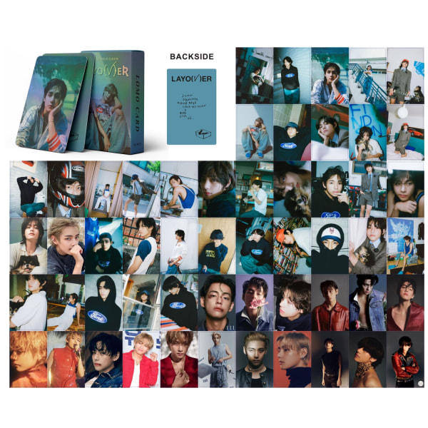 55Pcs Bangtan Boys V Kim Taehyung Photocards BTS Kim Tae hyung Lomo Cards BTS Kim Tae hyung Solo Lay