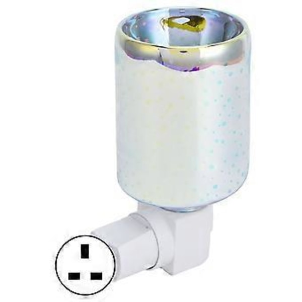 3D Elektrisk Lyssmelter Sylinderform Røykfri Voksvarmer Nattlys for Soverom Stue UK Plugg 220V