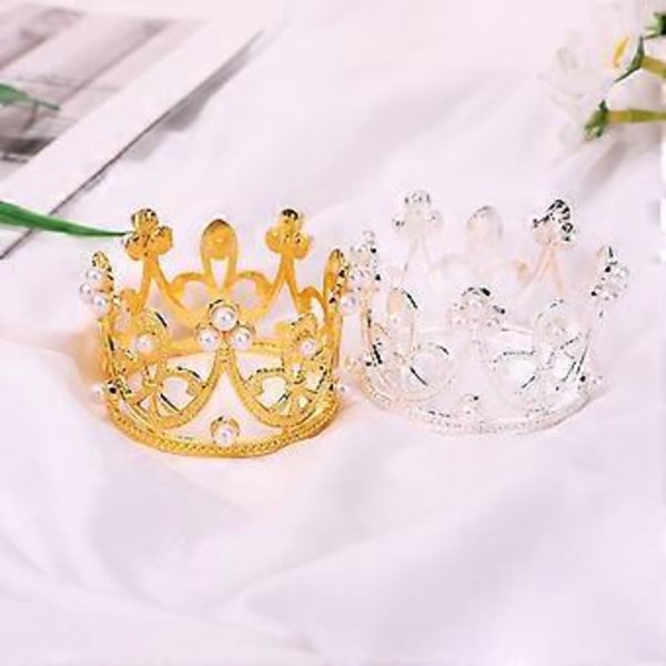 Tårtdekoration Strasskrona Mönster Återanvändbar Legering Baby Shower Födelsedagstårta Insatser Baktillbehör Qinhai (Silver)