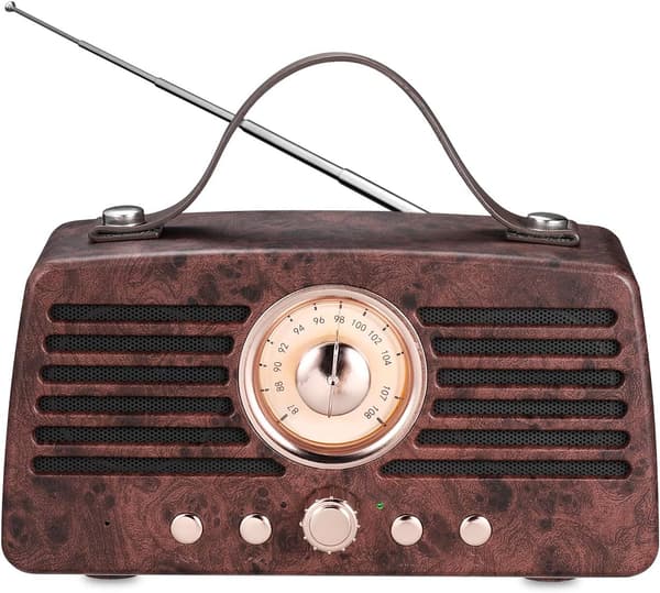 Retro Bluetooth-høyttaler, bærbar trådløs Bluetooth 4.2 Spe