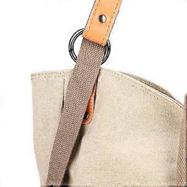 Multifunksjonell Canvas Håndveske Tote Dame Jente Skulderveske Stor Kapasitet Ryggsekk Khaki