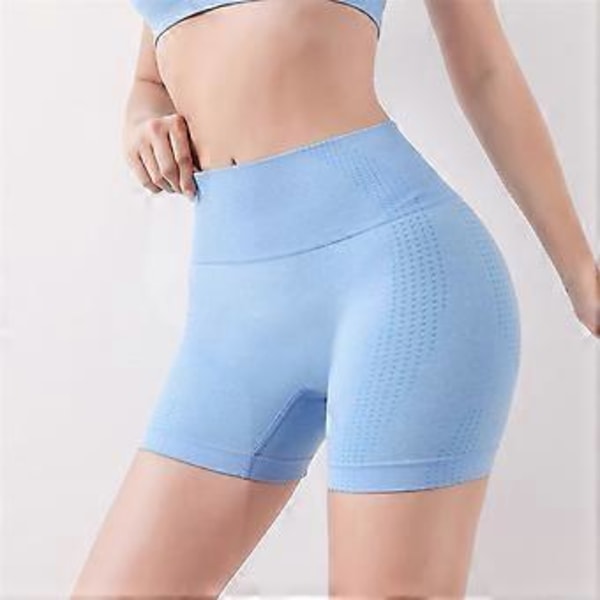 Helt nya Fitness tränings trosor för rumplyft Formande kropp Yoga kläder löparshorts (S-M Blå)