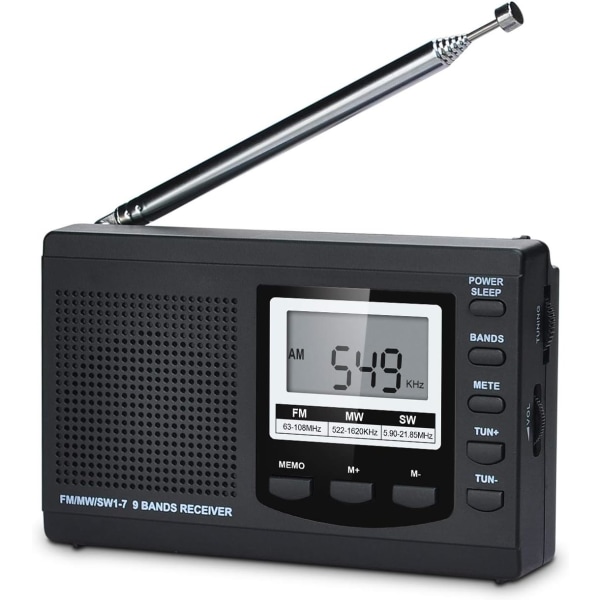 Täysi kaista radio AM/FM/SW DSP radio stereokaiutin LCD-näyttö