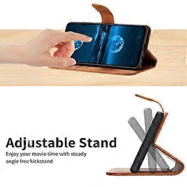 Læder Cover til iPhone 15 Pro Skin-touch Flip Stand Wallet Imprimeret Linje Telefon Case (Style D)