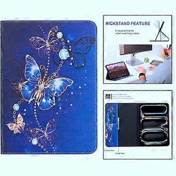 Tegnetablet-etui i læder til Xiaomi Pad 6 / 6 Pro 2023 (Lilla sommerfugl)