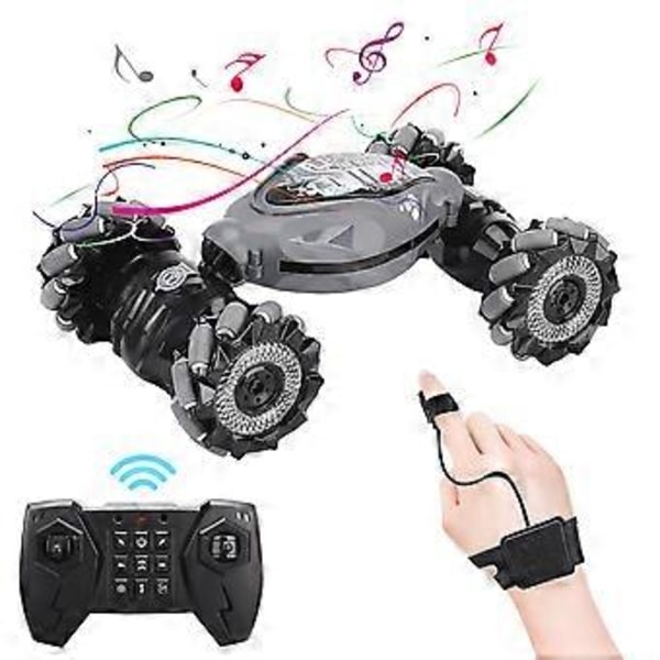 100% NY, Fjernstyrt Bil For Gutter Voksne, Håndstyrt Rc Bil, Alle Terreng Monster Trucks For Gutter Gest Rc Stuntbil 360 Flips (Grå)
