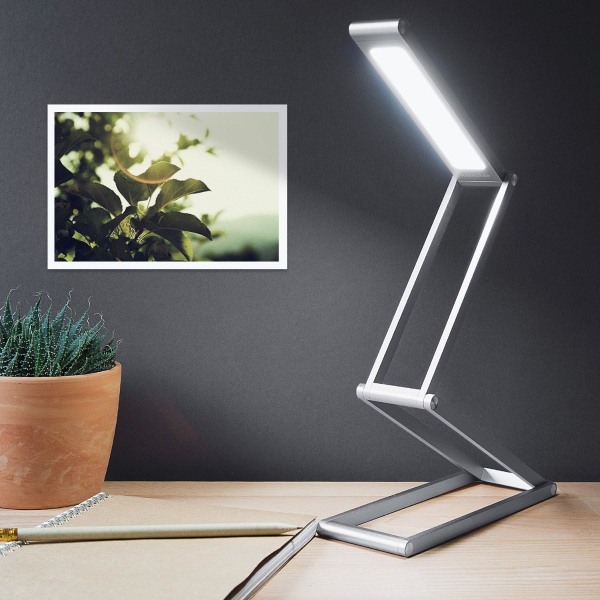 Uppladdningsbar LED-vikbar skrivbordslampa - Dimbar bärbar aluminium D
