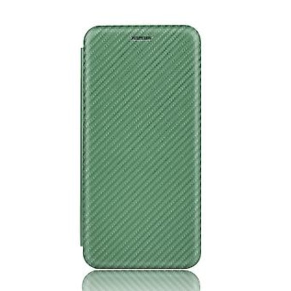 Läderfodral i kolfiber för OnePlus 6T (Grön)