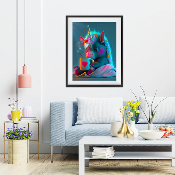 30x40cm Unicorn 5D diamantmalerisett L