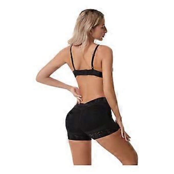 Truser for kvinner, høy midje, sømløs rumpehevende truse, magekontrollshorts, flere størrelser tilgjengelig (L Svart)