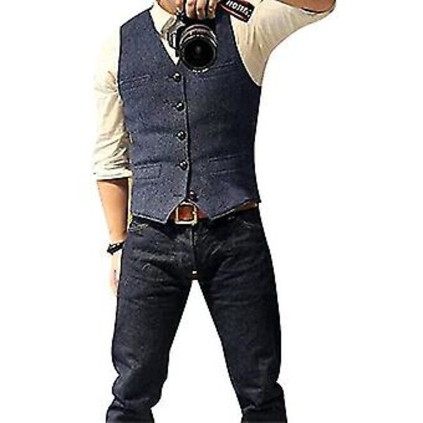 Herrar Casual Business Västar, Lätt Väst Slim Fit Kostymväst (2XL Grå)