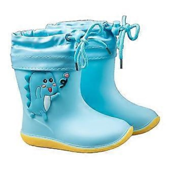 Taaperoikäisten lasten kumiset 3D-sadebootsit, pehmeä korkea pohja, pehmoinen lämmin vuori, vedenpitävät lasten poikien ja tyttöjen neljän vuodenajan kengät (useita saatavilla) (26 sininen)