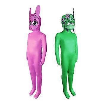 Sprunki Cosplay Kostym Jumpsuit Party Maskerad Bodysuit (150 Vit)