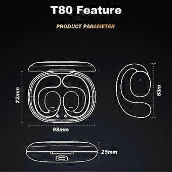 awei T80 Luftledning Bluetooth Hörlurar