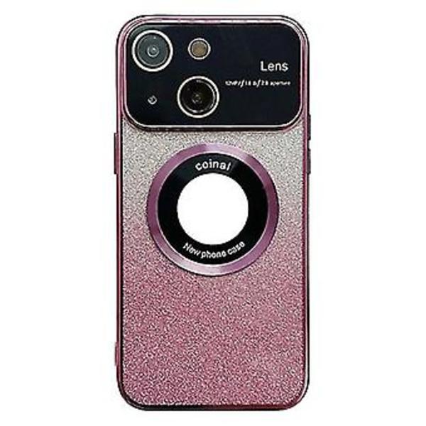 Iphone 14:lle Suuri Ikkuna Magsafe Gradient Glitter Elektrolyyttinen Tpu Puhelimen Kotelo (Ruusunpunainen)