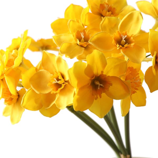 3 stk. kunstige påskeliljer, silke falske narcis blomsterbuket