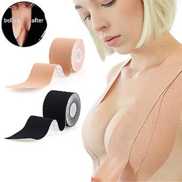 Boob Tape Brystvorte Dækning Brystpude Booby Lift Push Up Stropløs Usynlig Sticker (M-3.8CM x 5.0M Abrikos)