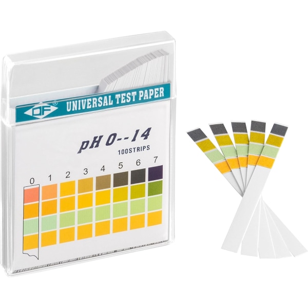 pH-testpapper, lackmuspapper, mätområde 0-14, universal