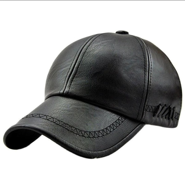 Cap i läder för män Justerbar cap Sporthatt Hatt hatt F