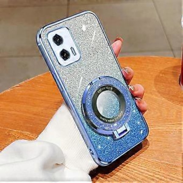 Rund Hållare TPU Telefonfodral För Motorola Moto G73 (Sierra Blå)