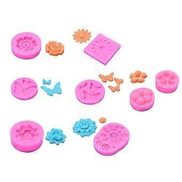 Chokoladeforme Blomst/Sommerfugl Form Bageform Fondantform Kageforme Silikonemateriale Gave til DIY Bageentusiast (Style2)