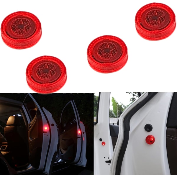 Varningslampa för bildörr med stroboskop röd blinkande led öppen säkerhet