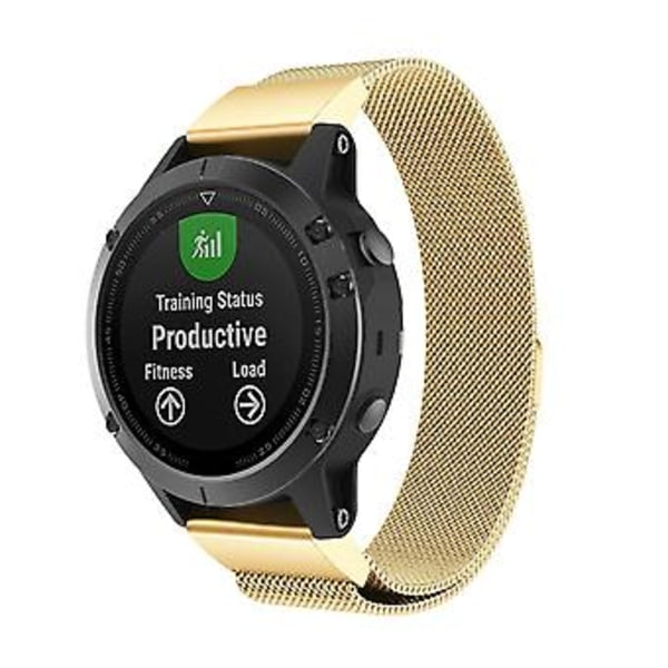 Metallurrem i rustfritt stål til Garmin Fenix 5X (gull)