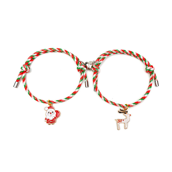 2 Julearmbånd Xmas Hjertemagnet Armbånd, Juletre