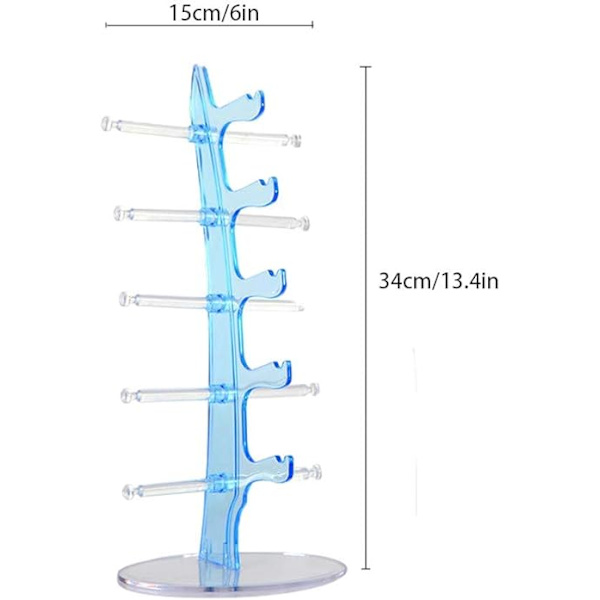 2 kpl lasitelinettä 5 lasille - 34 x 15 x 15 cm - Lasiteline säilytykseen ja esillepanoon,