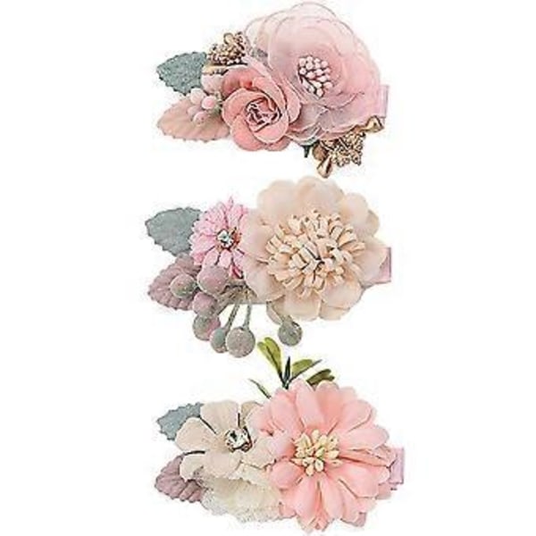 Simuleringsblomst Hårklemmer Piger Hårtilbehør (Sektion A) 3 Stykker (FARVE 2)