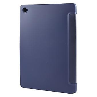 Tri-fold lærtablettveske for Samsung Galaxy Tab A9+ (Mørk blå)
