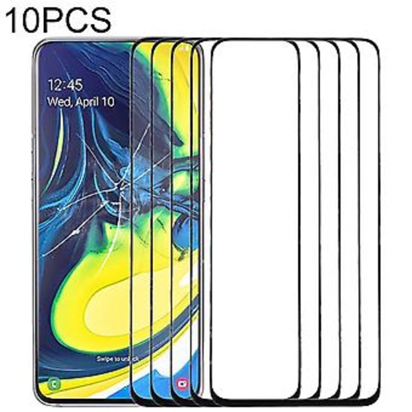 10 st Frontglas för Samsung Galaxy A90 / A80 Svart
