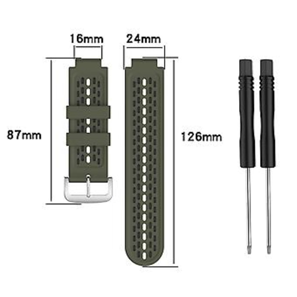 Til Garmin Approach S2 / S4 Silikon Urrem (Hærmgrøn Sort)
